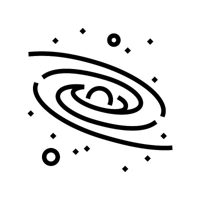 银河系星系线图标矢量插图