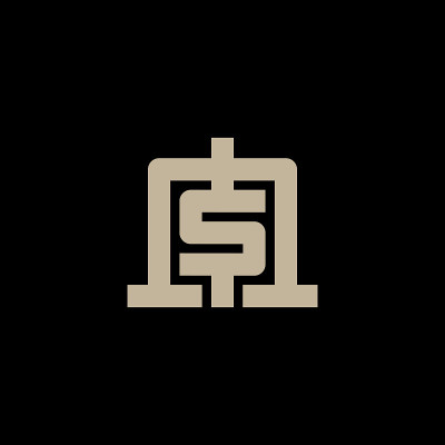 M和S -首字母，标志。组合字母模板或标识。设计元素或图标。抽象的三叉戟。