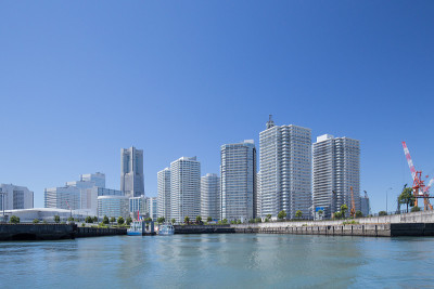 从海上看横滨港区