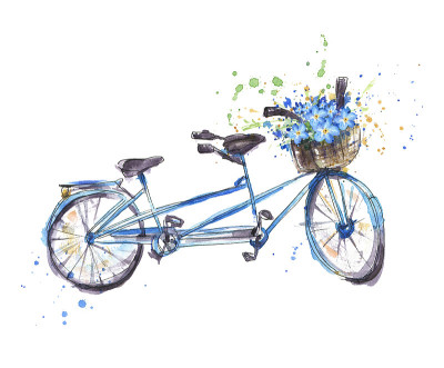 双人花自行车