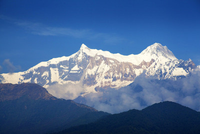 尼泊尔安纳普尔纳地区，喜马拉雅山脉的美丽风景