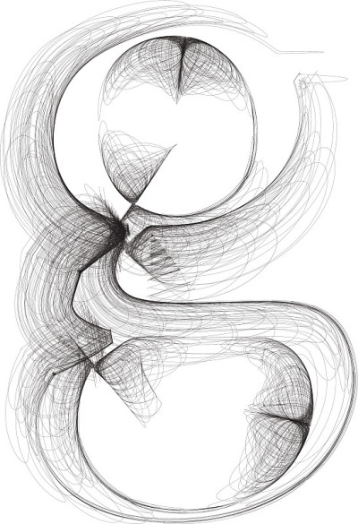 手绘字体。字母g。矢量插图
