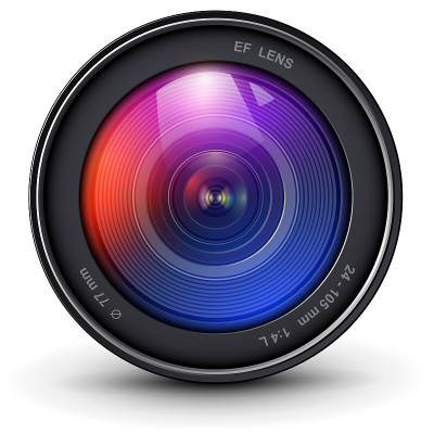 Camera lens 3D icon