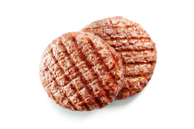 新鲜烤的汉堡肉饼