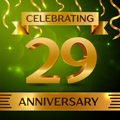 Realistic Twenty nine 29 Years Anniversary Celebra