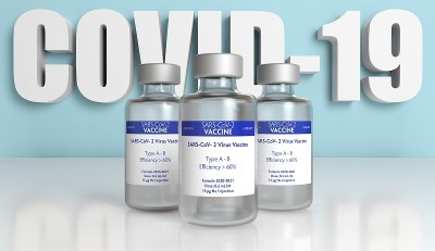COVID-19疫苗瓶3D渲染