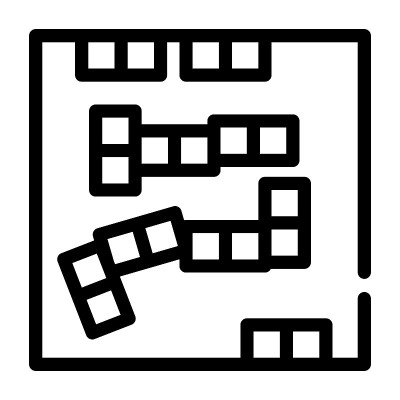 多米诺游戏线图标矢量插图