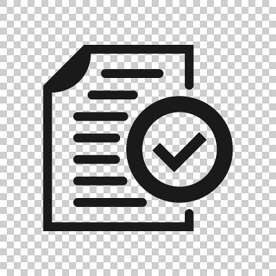 Compliance document icon in transparent style. App