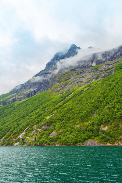 挪威峡湾-自然和旅行背景