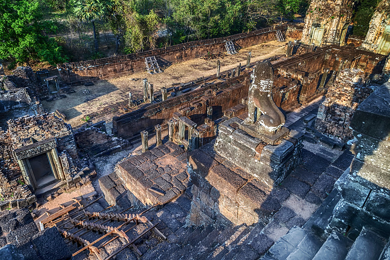 柬埔寨，暹粒，Angkorian的Banteay Srei Srey庙遗址