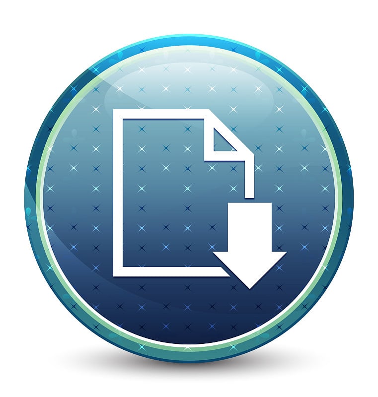 Download document icon shiny sky blue round button