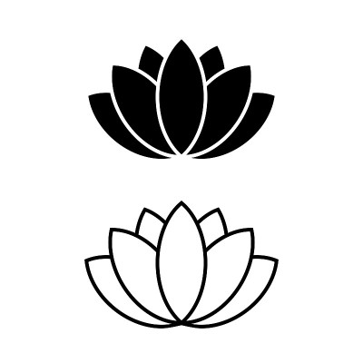 莲花矢量图标上的白色背景。瑜伽的象征。简单的图标。花的背景。