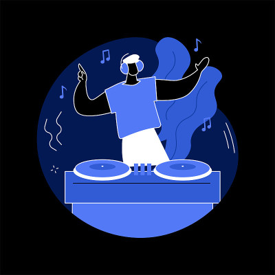电子音乐抽象概念矢量插图。