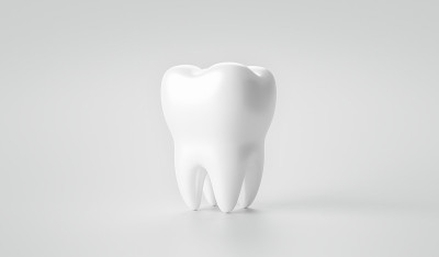 以清洁牙齿为治疗背景的牙齿美白及牙齿健康。3 d渲染。