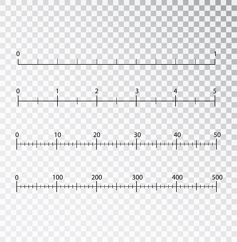 Rulers vector. Measuring tool. Centimeters and inc