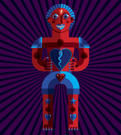 现代主义风格的彩色矢量插图，几何