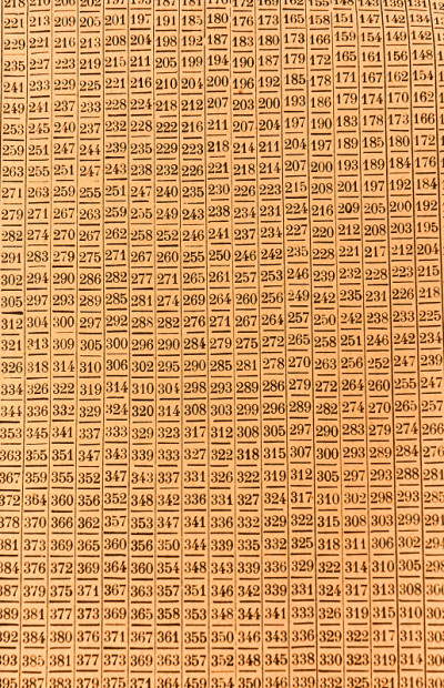 旧的数字表。