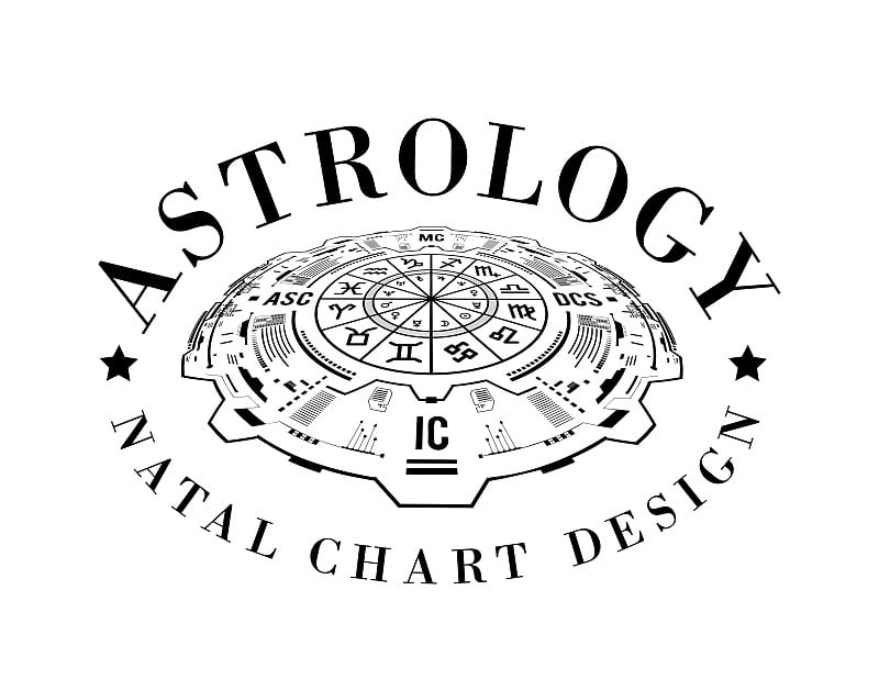 Astrology vector background. Example of the natal 