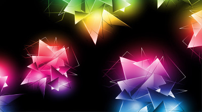 abstract background with glowing triangles that ov
