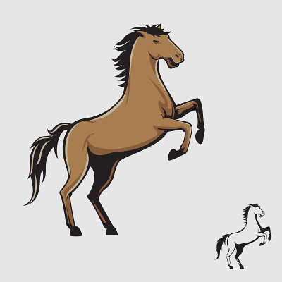 跃马矢量插图