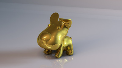 金色3D物体(玩具狗)