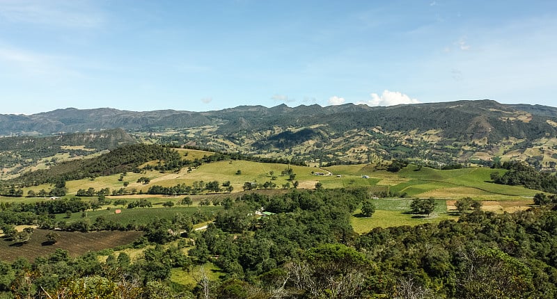 坎迪纳马卡省的山脉和安第斯山脉的全景。哥伦比亚