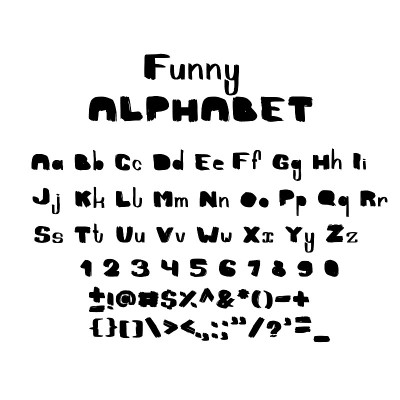 手绘笔刷字母和数字
