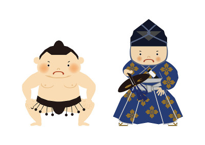 相扑手的插图。