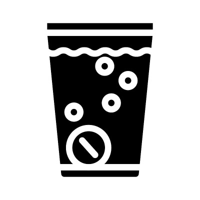水溶性药丸字形图标矢量插图