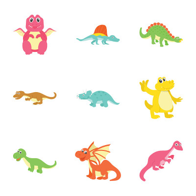 Dinosaurs Flat Vectors Pack