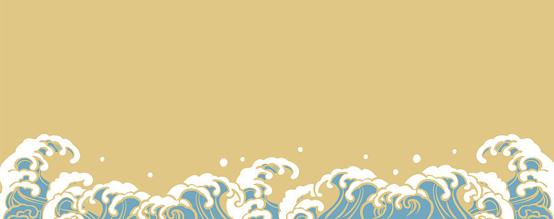 美丽的波浪在日本的插图