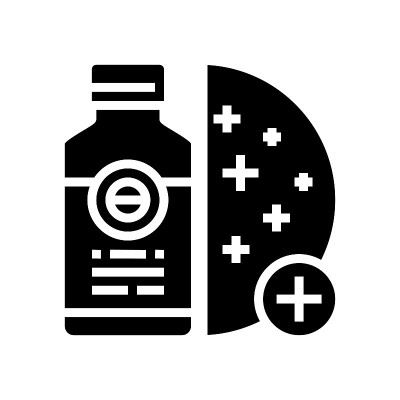 皮肤再生药物字形图标矢量插图
