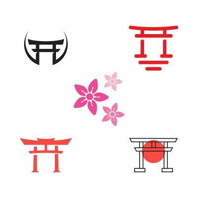 日本之门矢量图标设计插图