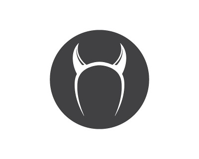 魔鬼角标志图标矢量插图设计
