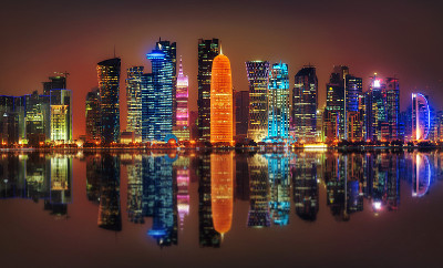 多哈夜景，卡塔尔