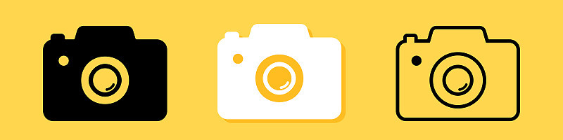 相机的图标集。Photocamera迹象。拍张照片。相机符号为您的网站设计，标志，应用程序，UI。矢