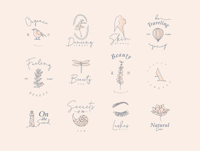 Minimalism modern graphic design elements beige mu
