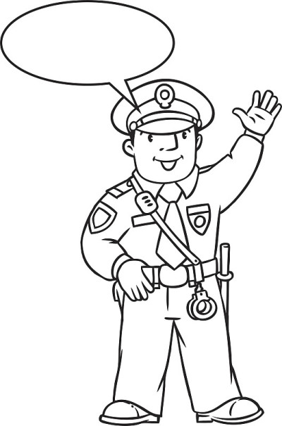 有趣的警察。彩色书