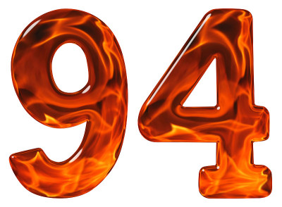 94, 94，数字，仿玻璃和熊熊烈火