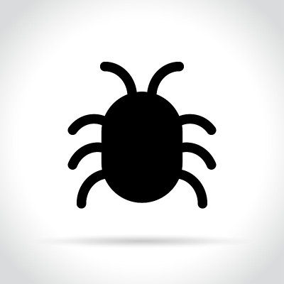 Bug图标在白色背景上