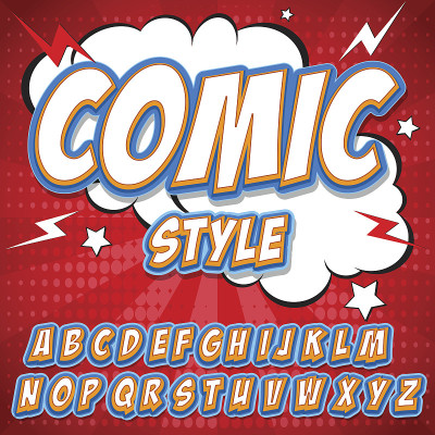 创意高细节漫画字体。
