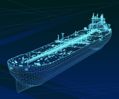 油轮方案。3 d渲染。