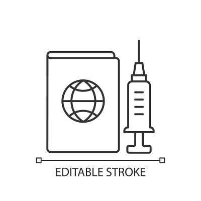 疫苗护照线性图标