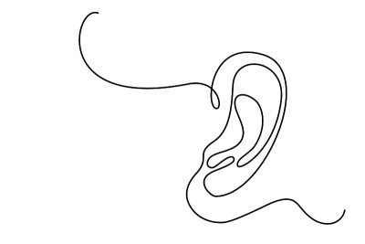 人耳连续一行画。