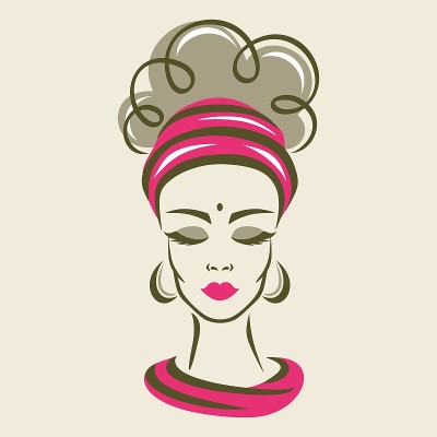 美丽的印度女人的脸。