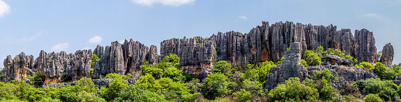 石林石灰岩峰顶全景石林-云石