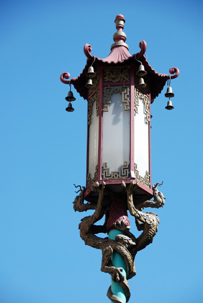 旧金山唐人街的灯柱