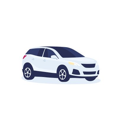 现代suv汽车，矢量插图