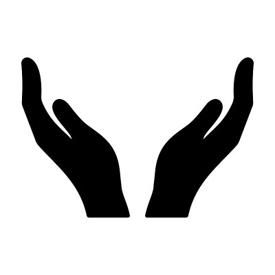 Hands icon. Cupped hands vector