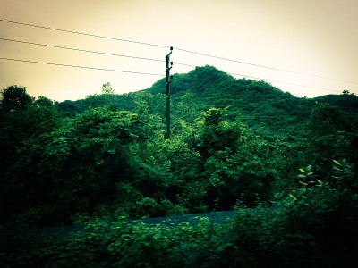 大自然在它最好的绿色山景
